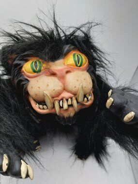 Paper Magic Group 2001 Scary Black Cat Halloween Plush Prop Decor Stuffed 19"